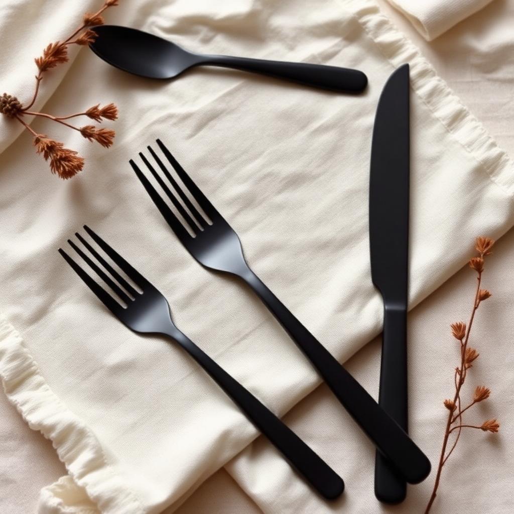 Noir Cutlery — 5 pc